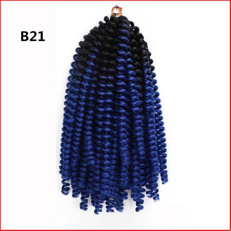 8 Inch/ 6 Packs Afro Fluffy Twist Braids Hair Extensions 