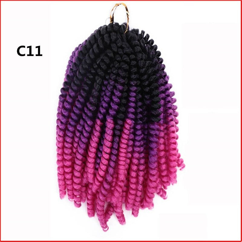 8 Inch/ 1-3 Packs Afro Fluffy Twist Braids Hair Extensions 