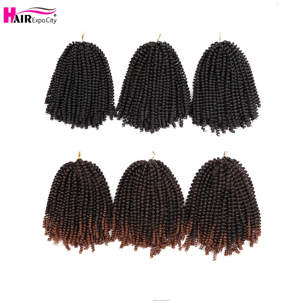 8 Inch/ 6 Packs Afro Fluffy Twist Braids Hair Extensions 