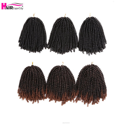 8 Inch/ 5 Packs Afro Fluffy Twist Braids Hair Extensions 