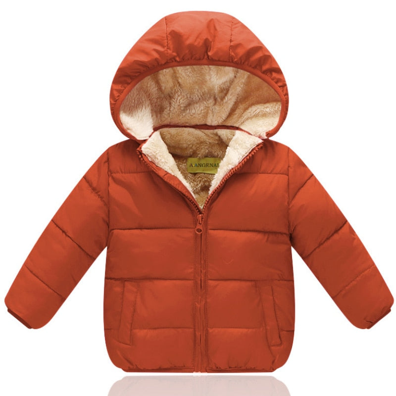 Warm Fleece Hood Inner Jacket For Kids