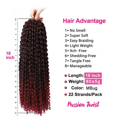 Passion Twist Crochet Hair Braid Extentions 18 Inches