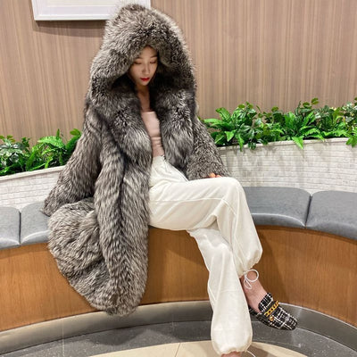 Warm Hooded Faux Fur Jackets Women