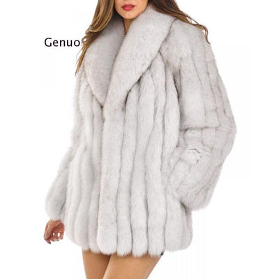 Luxury Faux Fur Plush Winter Coat