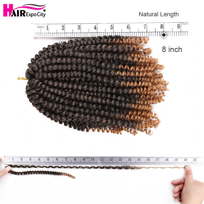 8 Inch/ 5 Packs Afro Fluffy Twist Braids Hair Extensions 