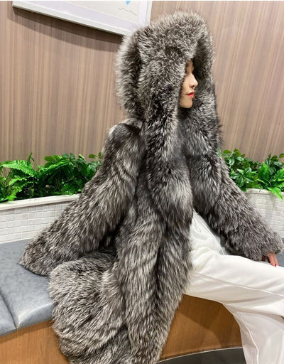 Warm Hooded Faux Fur Jackets Women