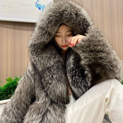 Warm Hooded Faux Fur Jackets Women