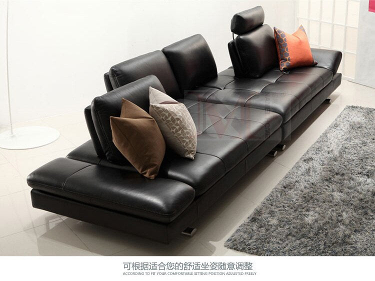 Pure Leather Modern 4-Seater Sofa