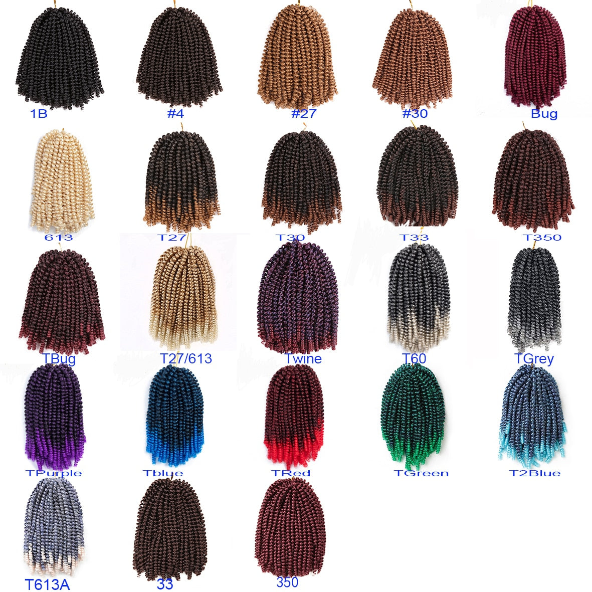 8 Inch/ 1-3 Packs Afro Fluffy Twist Braids Hair Extensions 