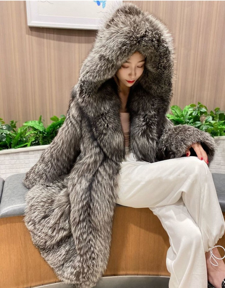 Warm Hooded Faux Fur Jackets Women
