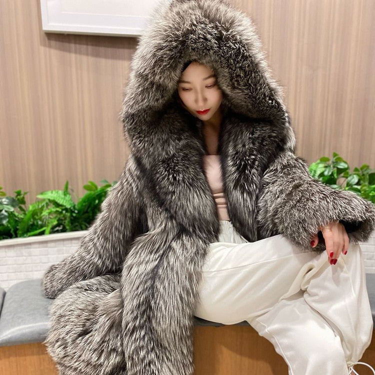 Warm Hooded Faux Fur Jackets Women