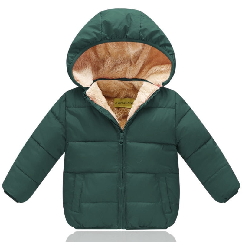 Warm Fleece Hood Inner Jacket For Kids