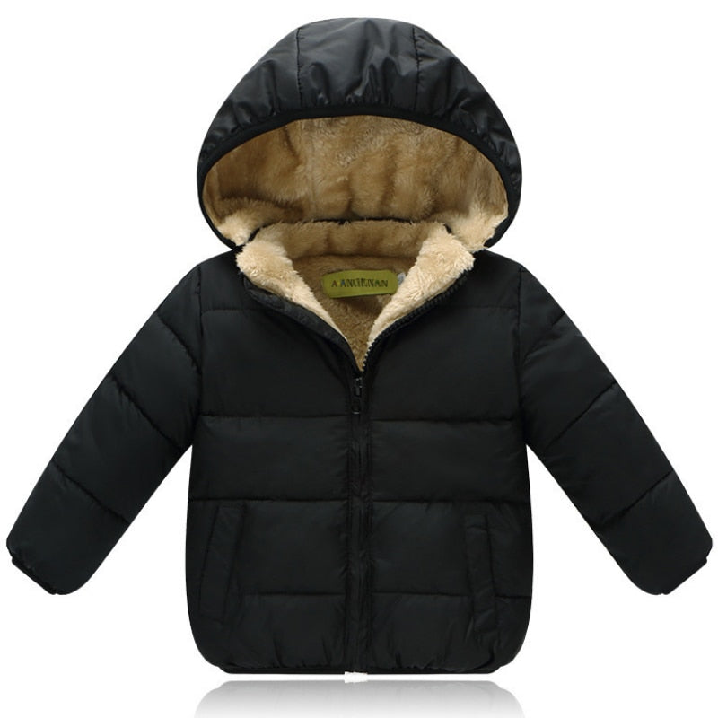 Warm Fleece Hood Inner Jacket For Kids