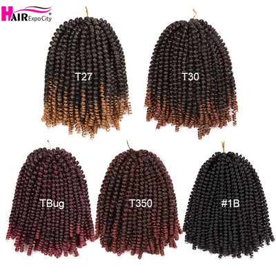 8 Inch/ 5 Packs Afro Fluffy Twist Braids Hair Extensions 