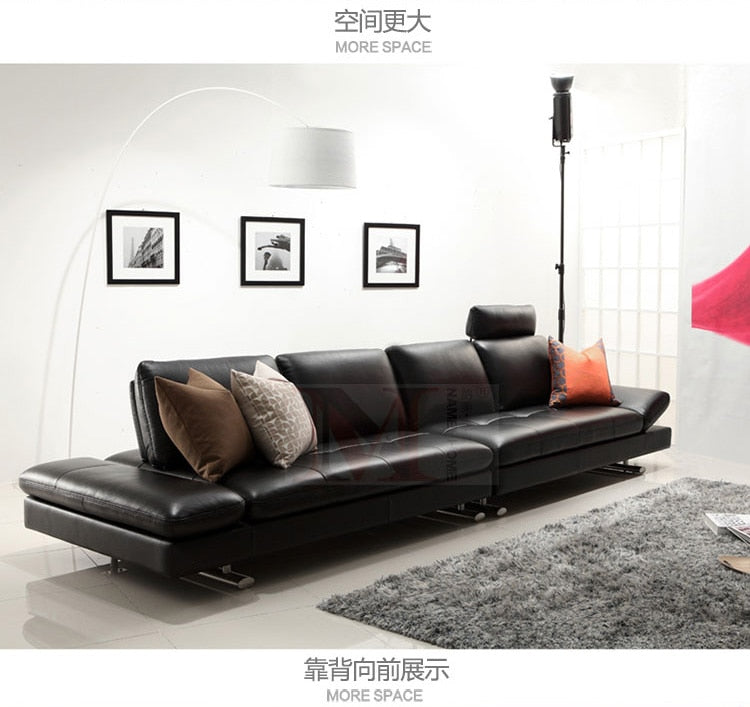 Pure Leather Modern 4-Seater Sofa