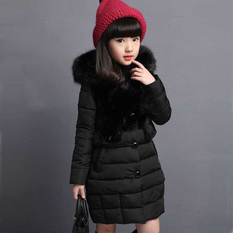 Teenage Girls Warm Fur Winter Jacket