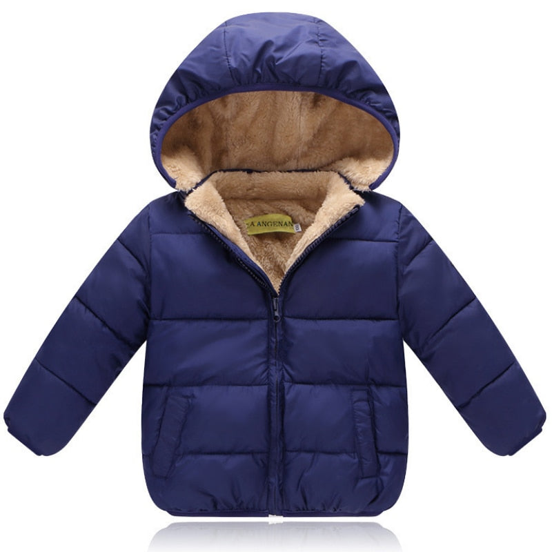 Warm Fleece Hood Inner Jacket For Kids