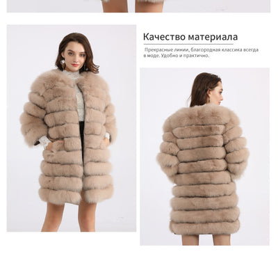 New Arrival* Real Natural Fox Fur Winter Coat Women