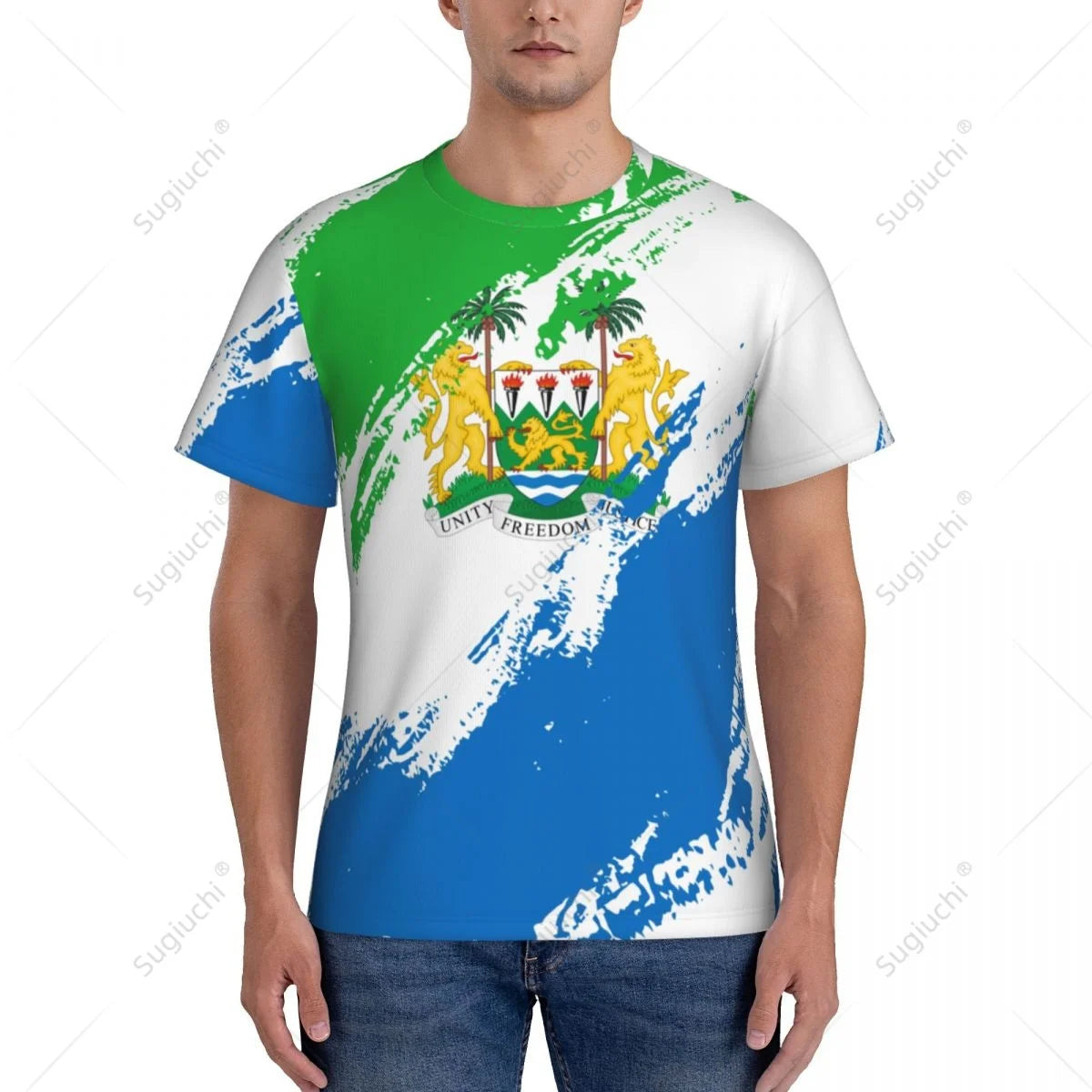 Custom Sierra Leone Sports T-shirt, Jersey, Polo For Soccer and Sport Fans