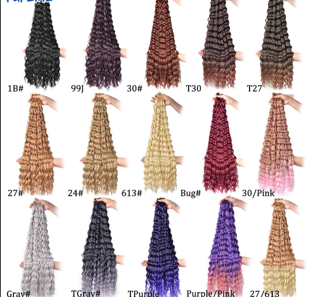 French Curls Braiding Hair Spiral Curly Crochet Braids F20