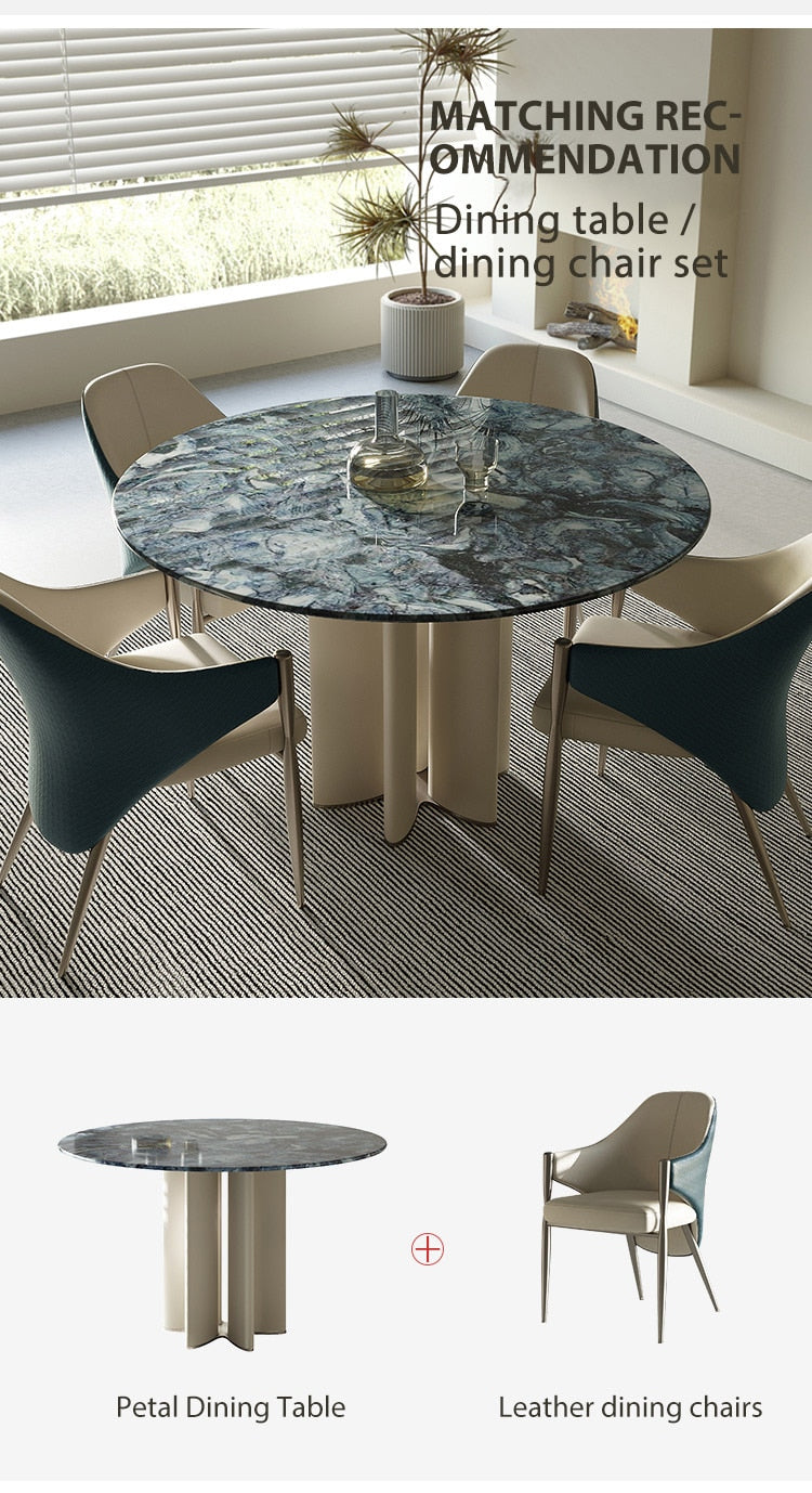 Round Table Marble Dining Room Table set