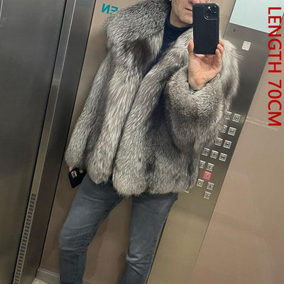 Fox Fur Coat Natural Winter Jackets Men's