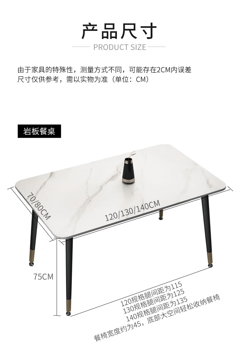 Luxury Waterproof Dining Table Sets