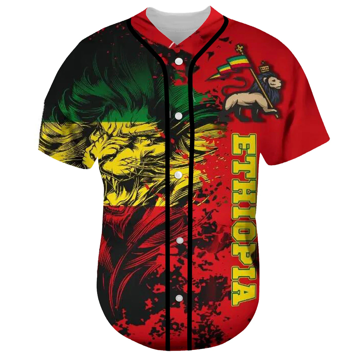 Ethiopia Baseball Jersey Shirts Short Sleeves