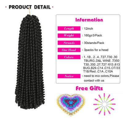 Ombre Spring Twist Hair Braids Extensions