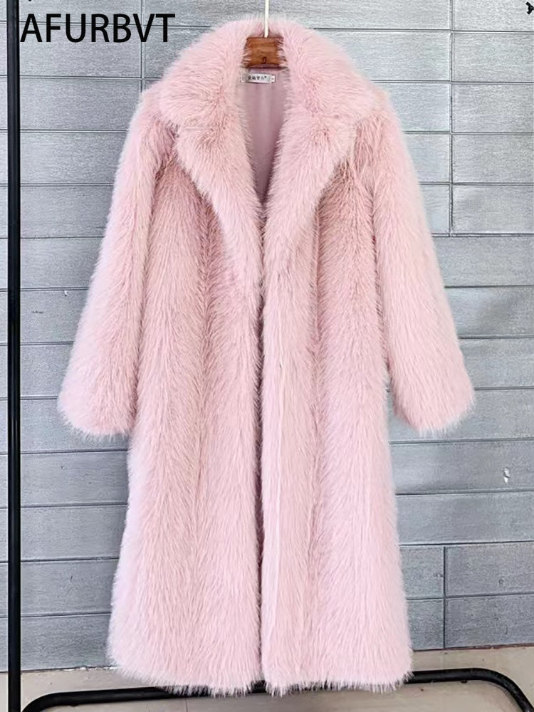 Long Women Winter High Quality Faux Fur Coat