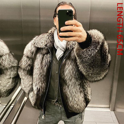 Fox Fur Coat Natural Winter Jackets Men's