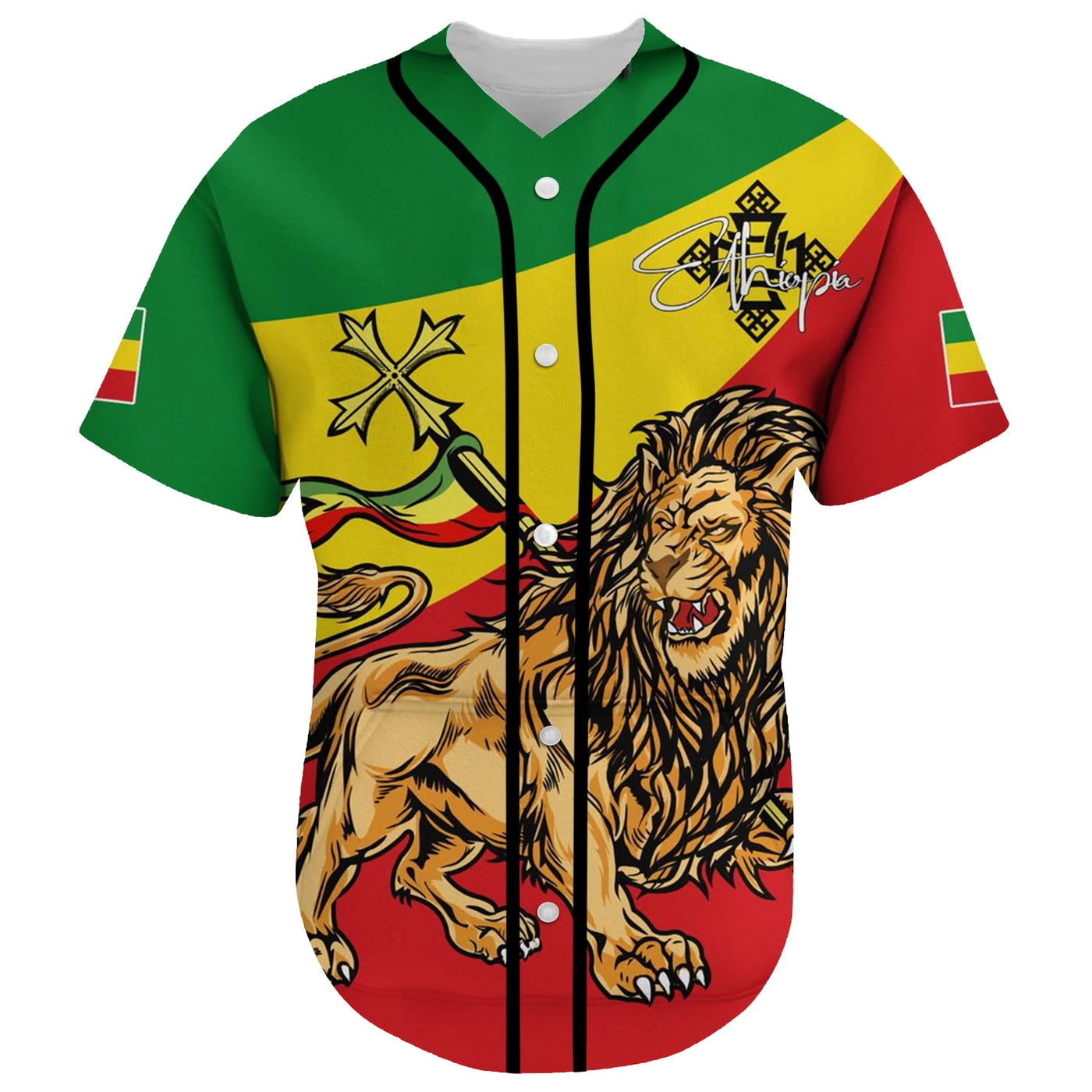 Ethiopia Baseball Jersey Shirts Short Sleeves