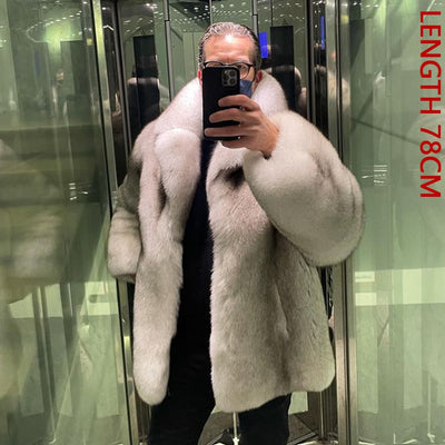 Fox Fur Coat Natural Winter Jackets Men's