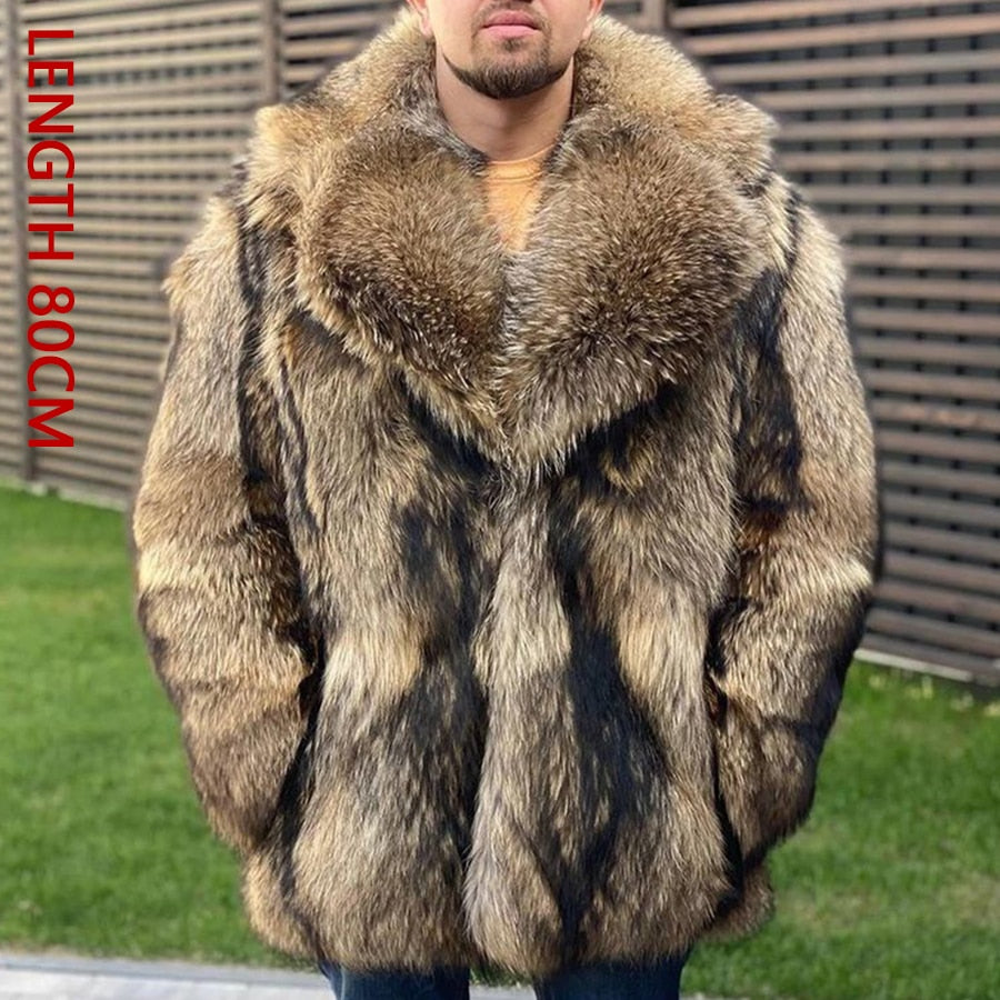 Fox Fur Coat Natural Winter Jackets Men's