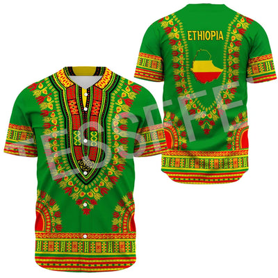 Ethiopia Baseball Jersey Shirts Short Sleeves