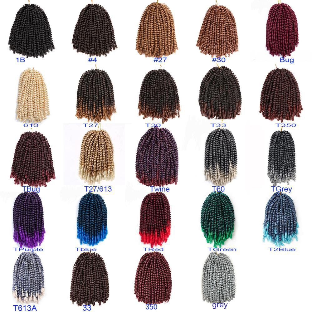 8 Inch/ 6 Packs Afro Fluffy Twist Braids Hair Extensions 