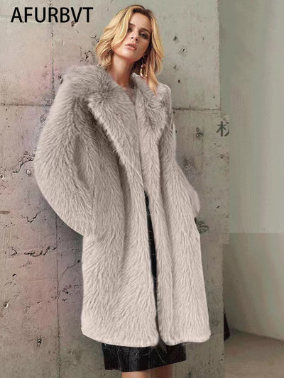 Long Women Winter High Quality Faux Fur Coat