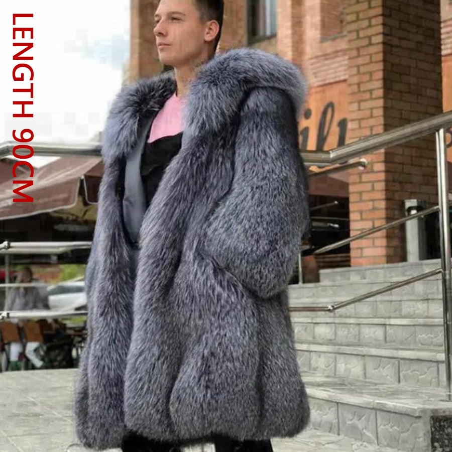 Fox Fur Coat Natural Winter Jackets Men's