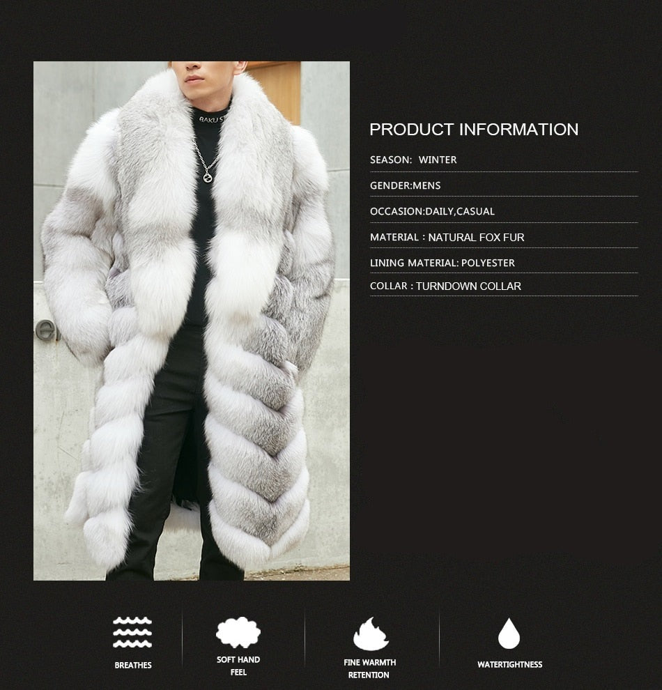 Fox Fur Coat Natural Winter Jackets Men's