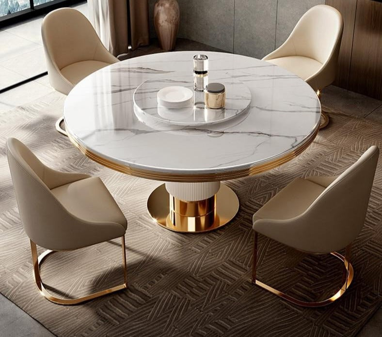 Modern Marble Dining Table and Chairs