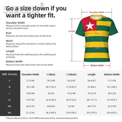 Tight Sports T-shirt Togo Flag Togolese 3D For Men Women Tees jersey Clothes Soccer Football Fans Gift Patriotic T shirt