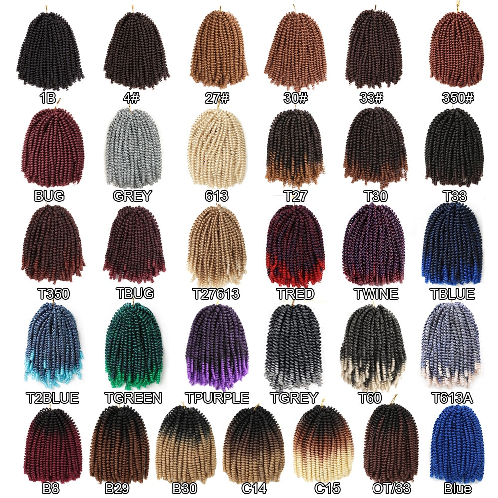 Ombre Spring Twist Hair Braids Extensions 7-9 Packs