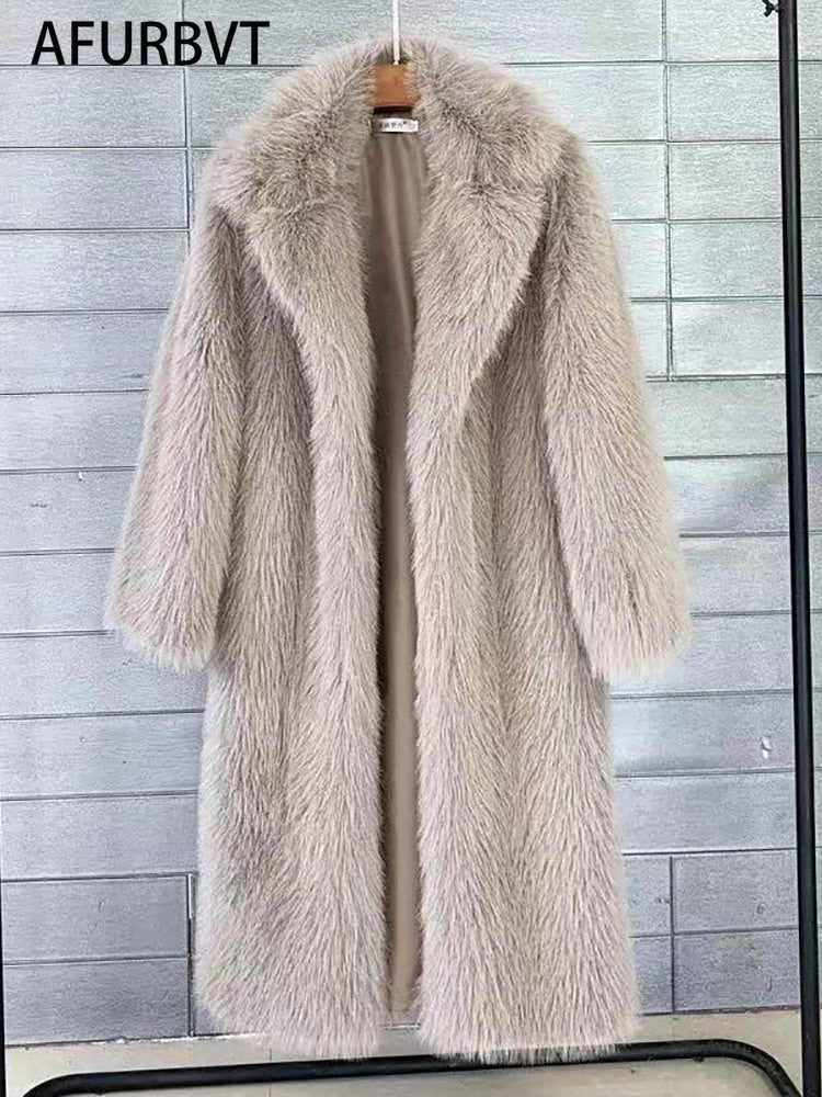 Long Women Winter High Quality Faux Fur Coat