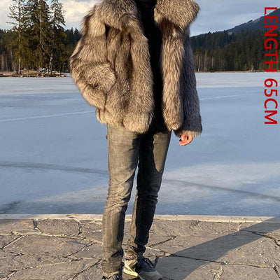 Fox Fur Coat Natural Winter Jackets Men's