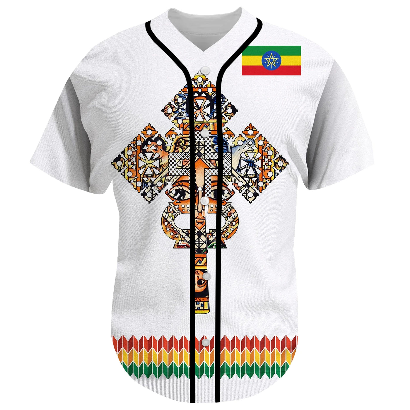 Ethiopia Baseball Jersey Shirts Short Sleeves