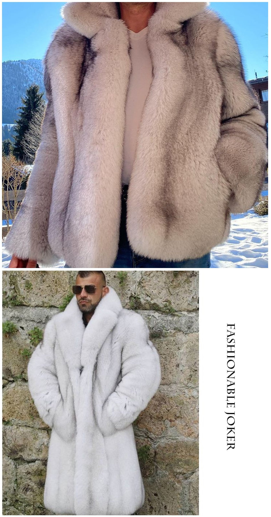 Fox Fur Coat Natural Winter Jackets Men's