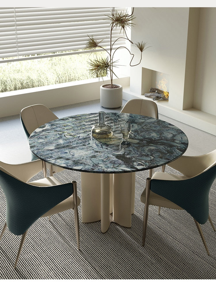Round Table Marble Dining Room Table set