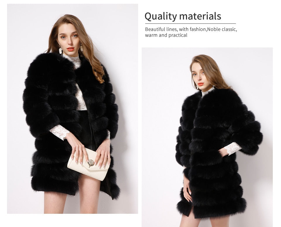 New Arrival* Real Natural Fox Fur Winter Coat Women
