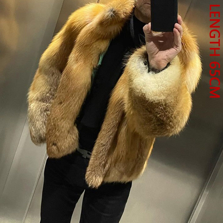 Fox Fur Coat Natural Winter Jackets Men's