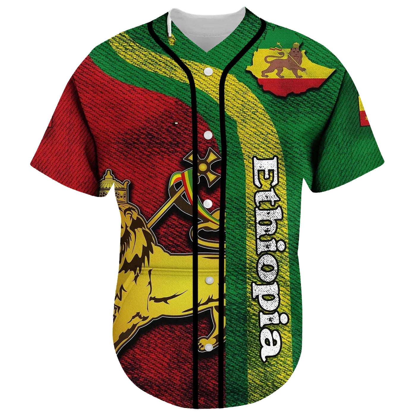 Ethiopia Baseball Jersey Shirts Short Sleeves